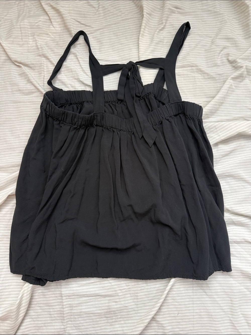 Black Women's Tie-Strap Tank Top - Picture 3 of 3